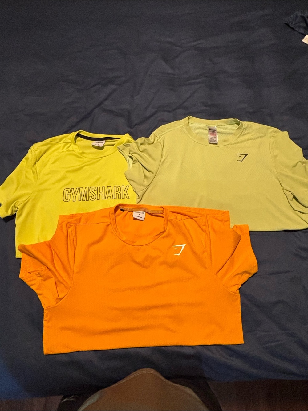 Gymshark Neon Lime & Bright Orange Performance Tees (3)
